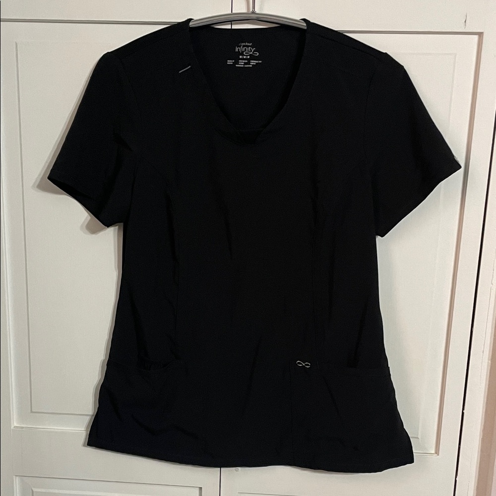 Cherokee Infinity Black V Neck Scrub Top